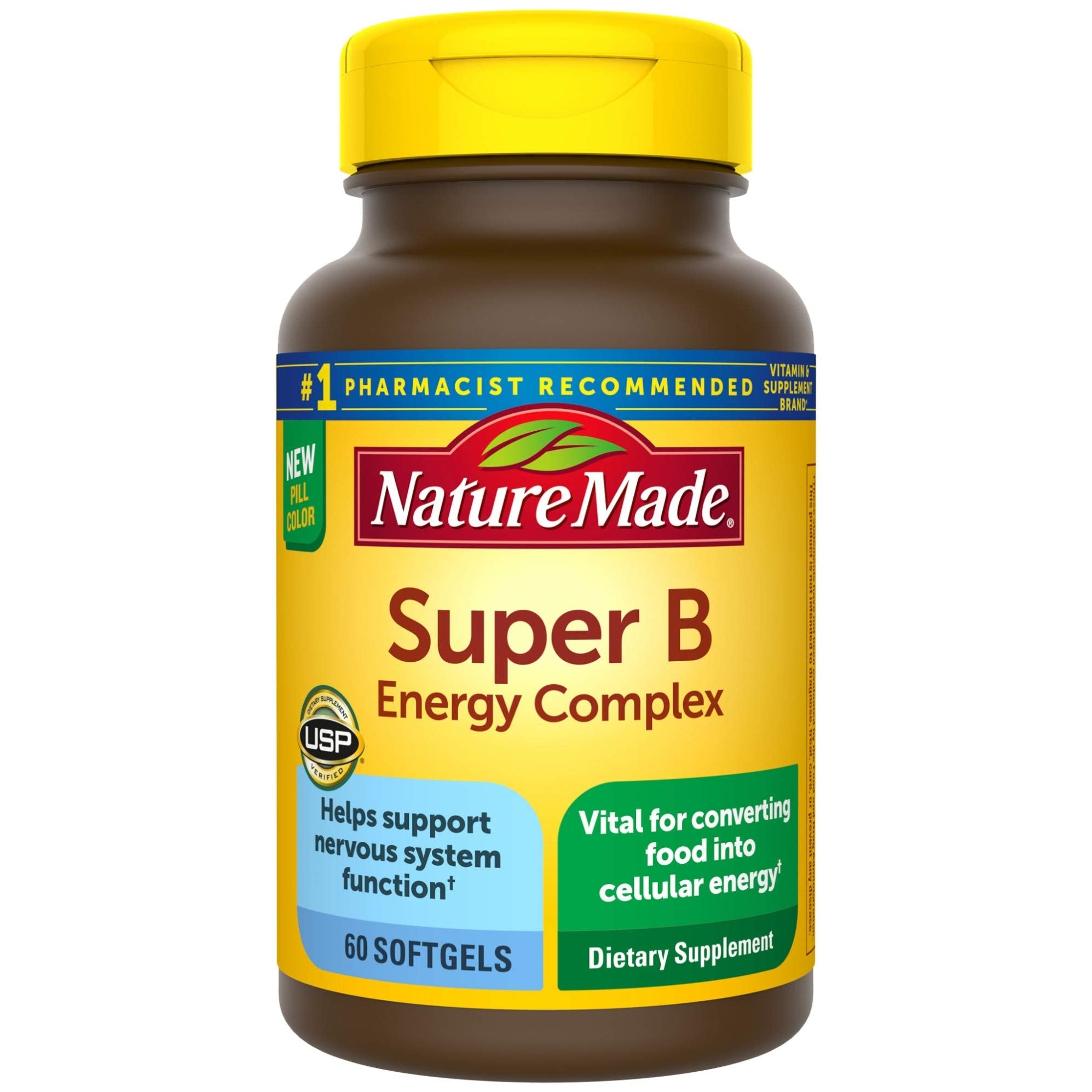 Nature Made Super B Energy Complex – bouteille claire, énergie quotidienne et soutien nerveux.