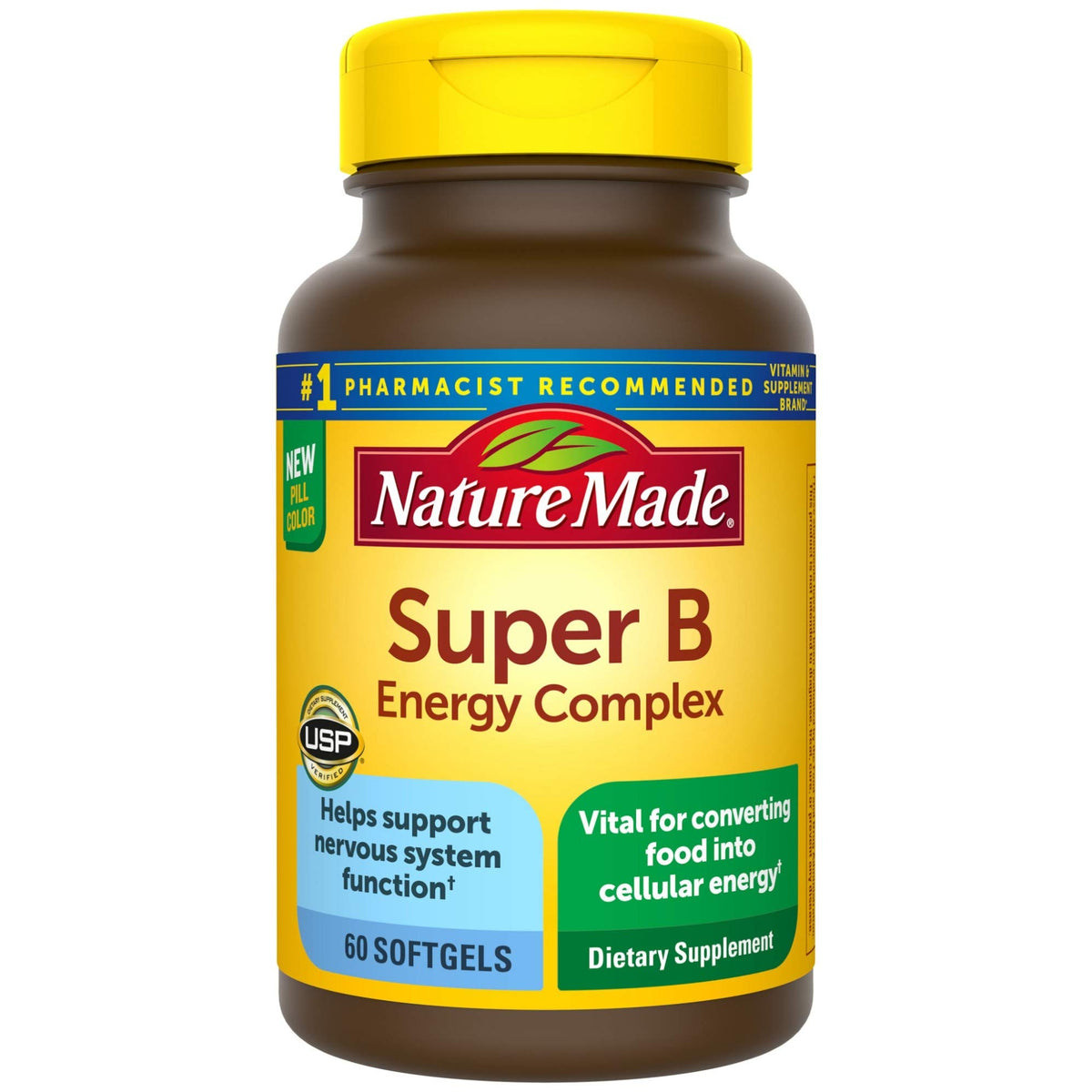 Nature Made Super B Energy Complex – bouteille claire, énergie quotidienne et soutien nerveux.