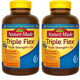 Nature Made TripleFlex, flacon de caplets glucosamine-hydrochlorure et chondroïtine pour la mobilité.
