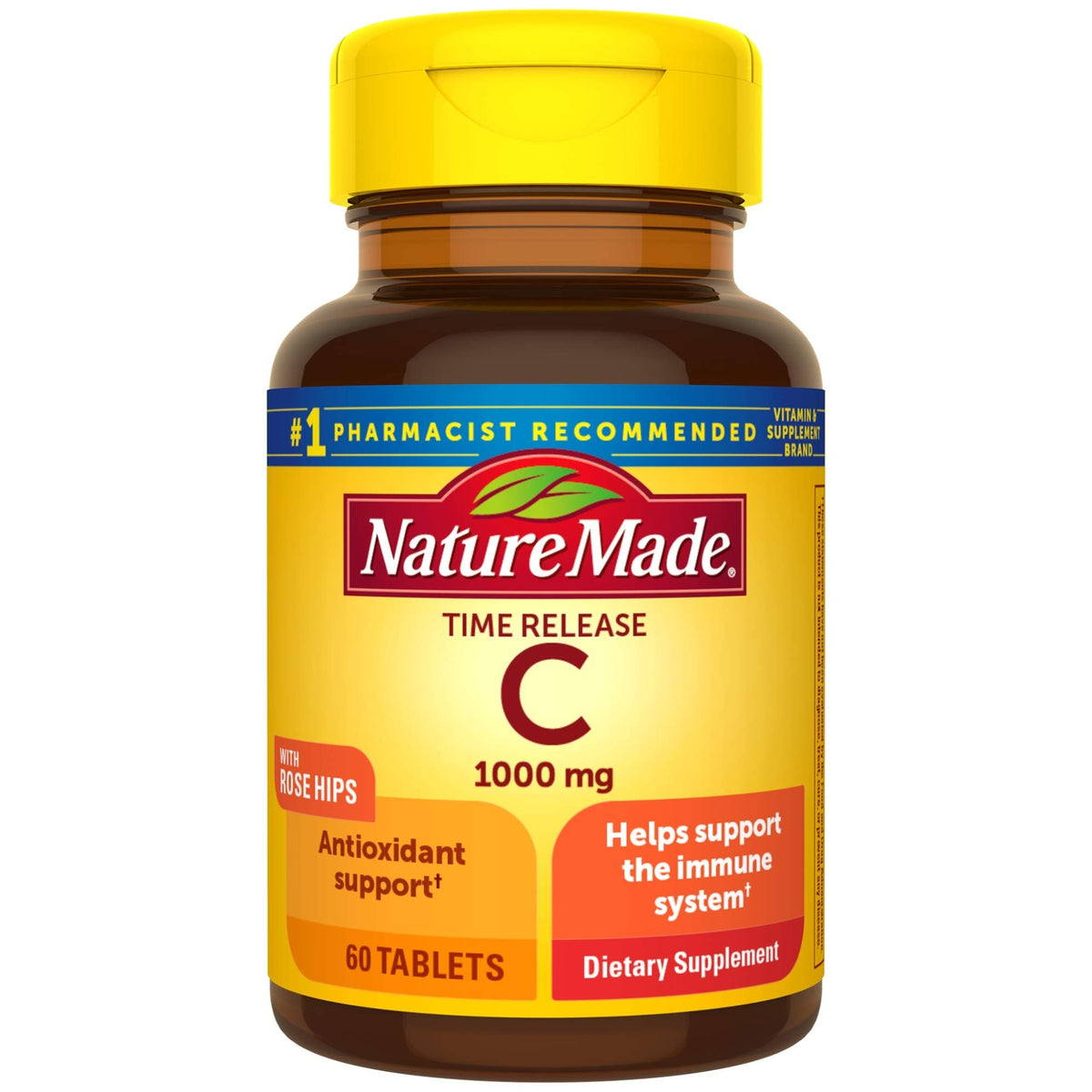 Nature Made Vitamine C 1000 mg – Bouteille Libération Prolongée pour apport constant.