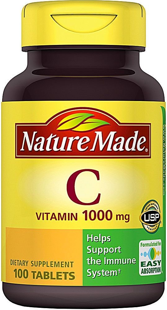 Nature Made Vitamine C 1000 mg – tablettes visibles, soutien immunitaire potentiel au quotidien.