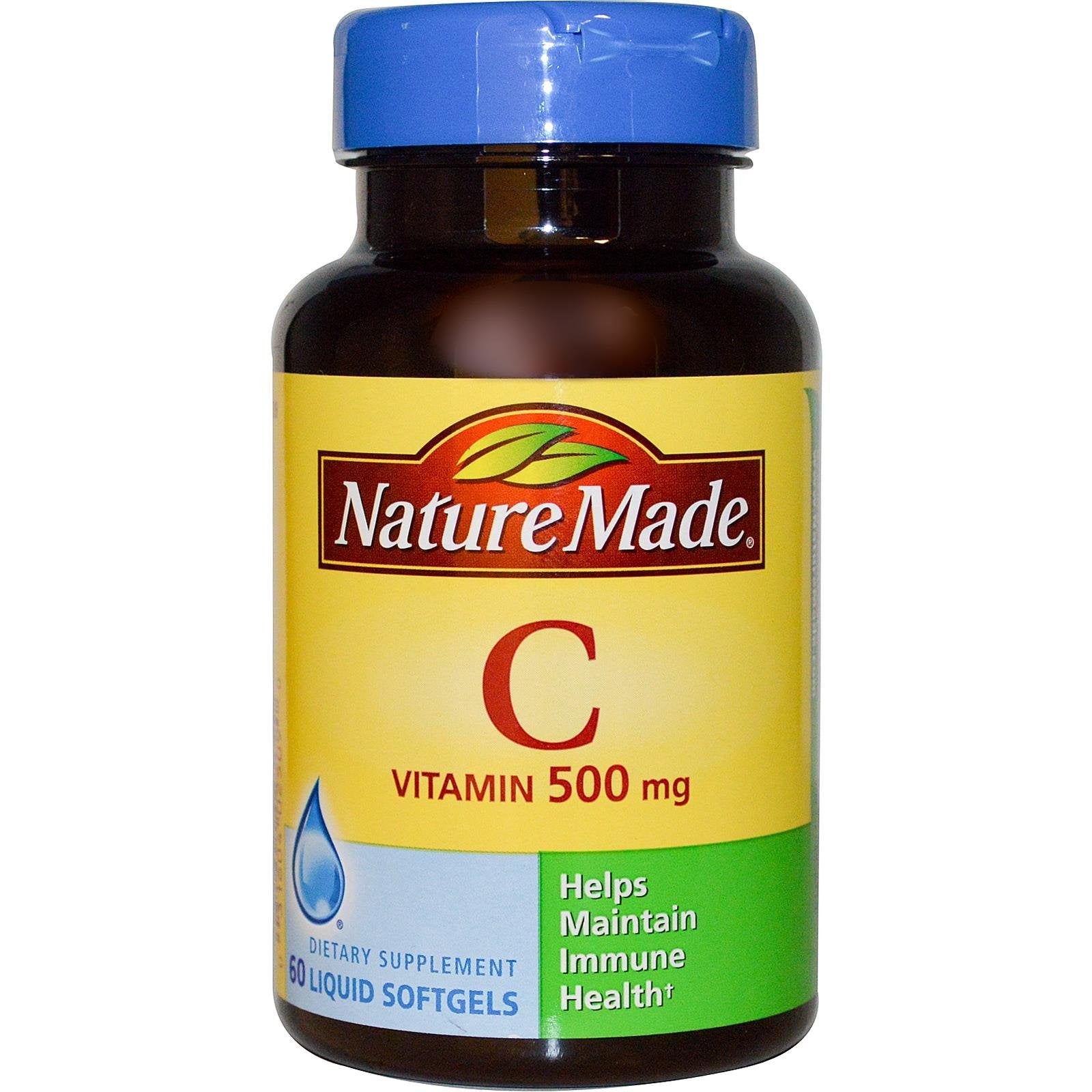 Nature Made Vitamine C 500 mg – gélules et bouteille, soutien potentiel d'un mode de vie sain.