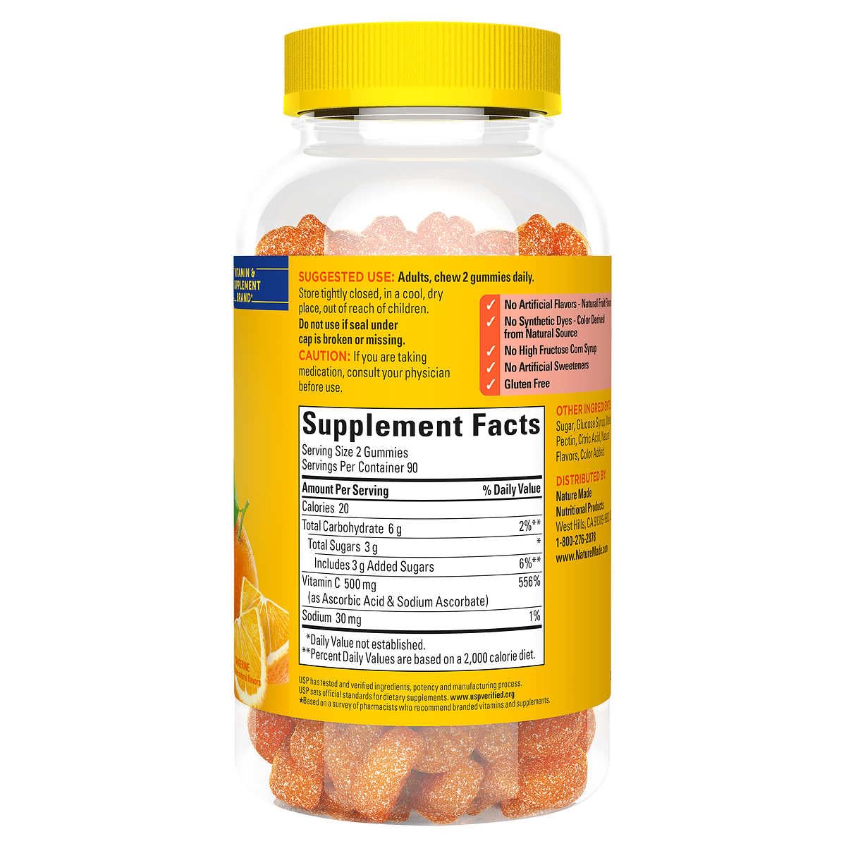 Coffret Nature Made vitamine C avec pilulier inclus pour un rangement sûr.