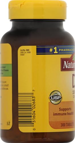 Nature Made Vitamine D3 1000 UI — aide à l\'absorption du calcium