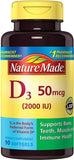 Nature Made Vitamine D3 2000 UI, bouteille gélules liquides, soutien quotidien