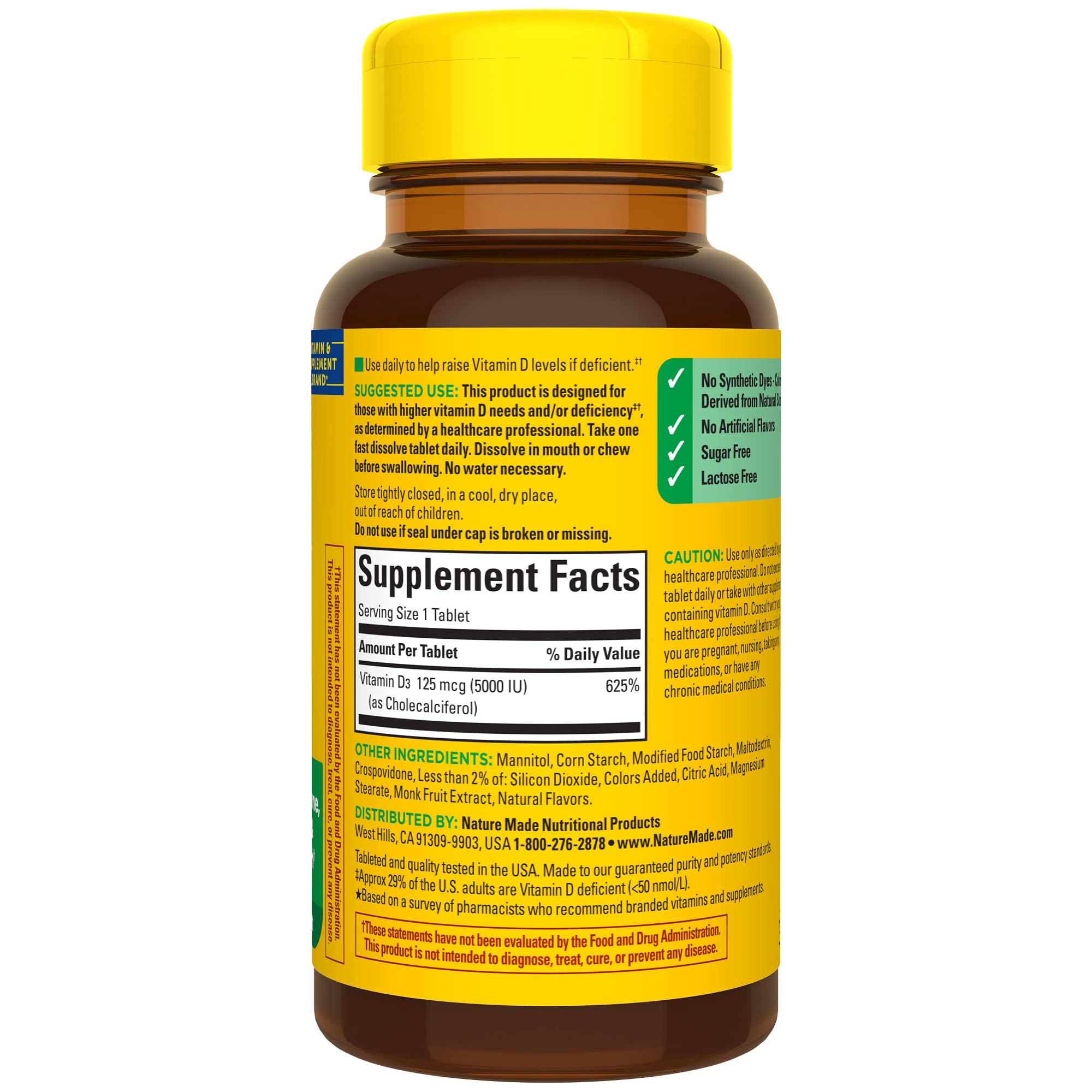 Nature Made Vitamine D3 5000 UI complément sûr et pratique pour votre quotidien.