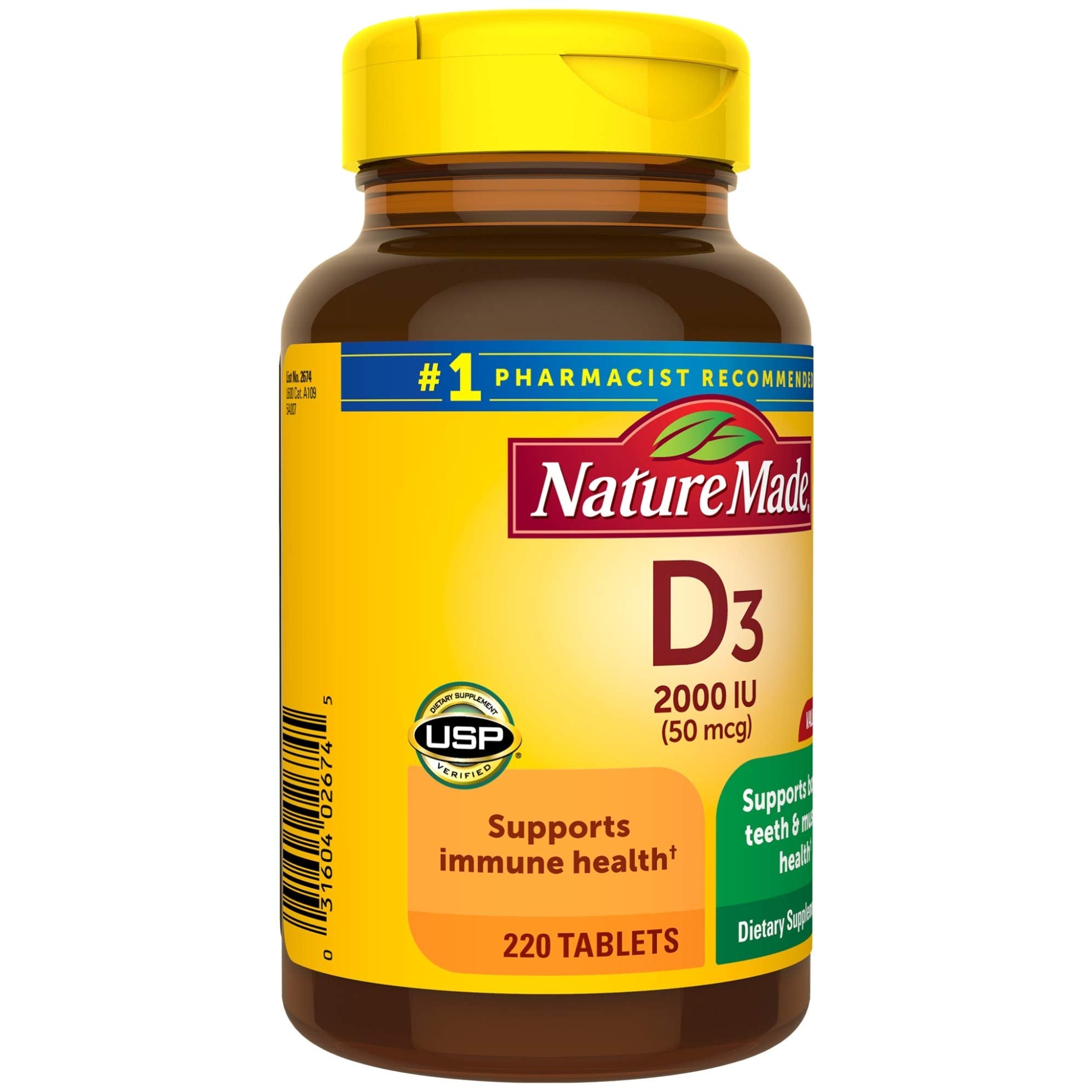 Nature Made Vitamine D3: prise quotidienne simple lors des repas.