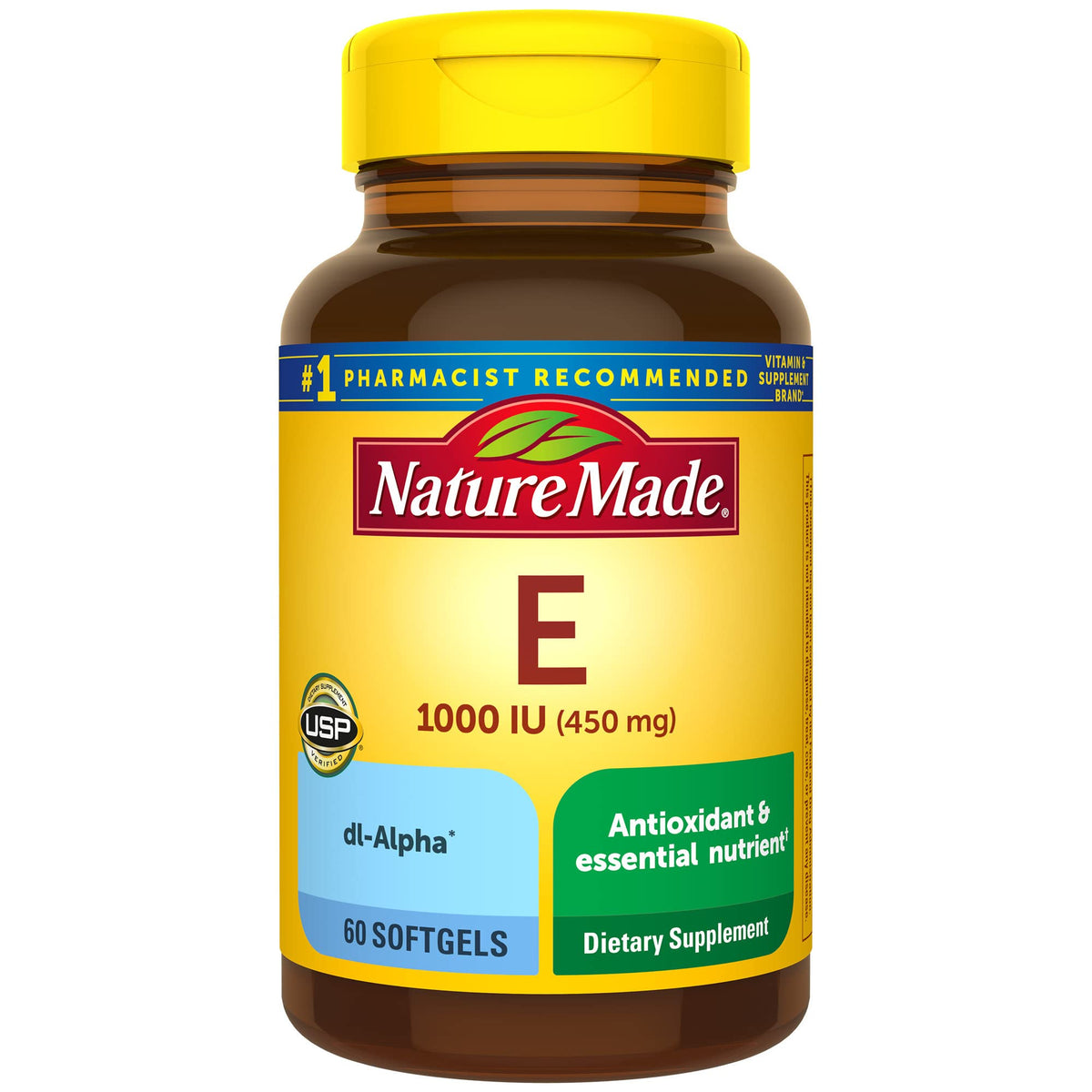 Nature Made Vitamine E 450 mg, gélules molles dans la bouteille, usage quotidien possible