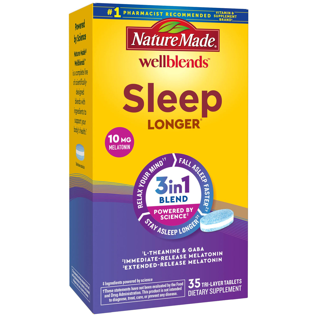 Nature Made Wellblends Sommeil Plus Long – emballage pratique pour une prise nocturne rapide.