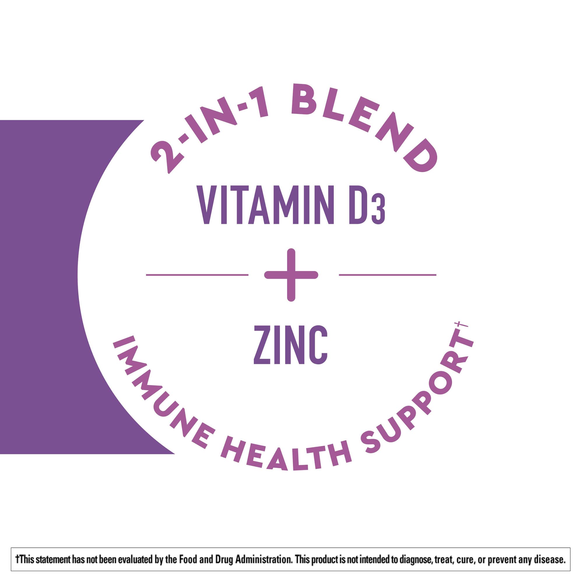 Nature Made Wellblends Vitamine D3 Zinc – comprimé simple pour un apport journalier.