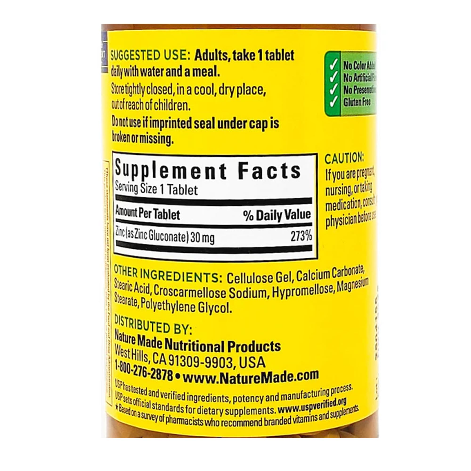 Nature Made Zinc 30 mg – lot de 4 bouteilles, pratique au quotidien.