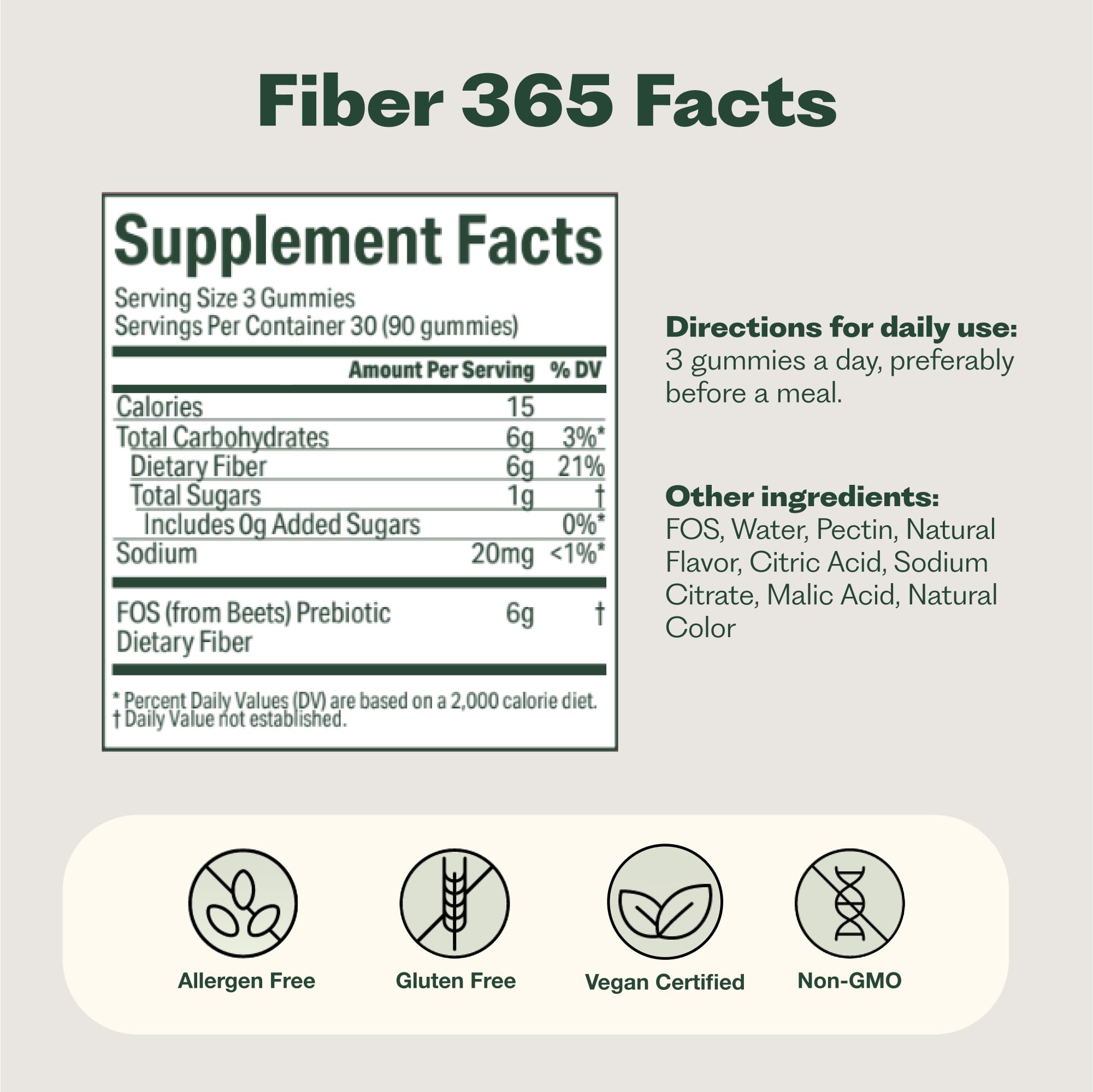 Nature M.D. Fibre 365 Gommes sans sucre ajouté, option gourmande légère.