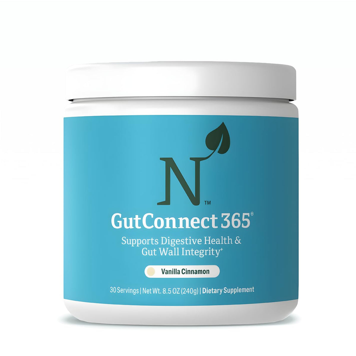 GutConnect 365 - bouteille vanille cannelle, soutien digestif potentiel et pratique.