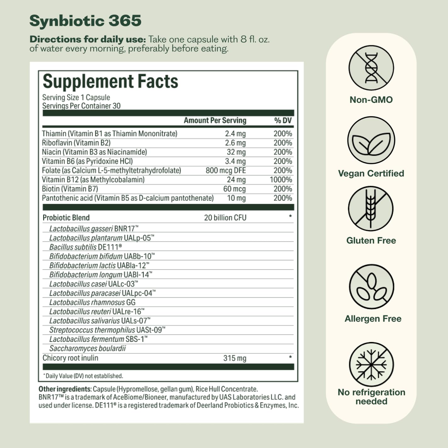 Nature M.D. Synbiotic 365 – 30 portions pratiques pour le mois.