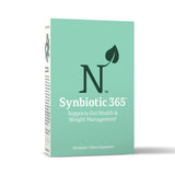 Nature M.D. Synbiotic 365 – bouteille montrant l'action triple pour une digestion plus équilibrée.