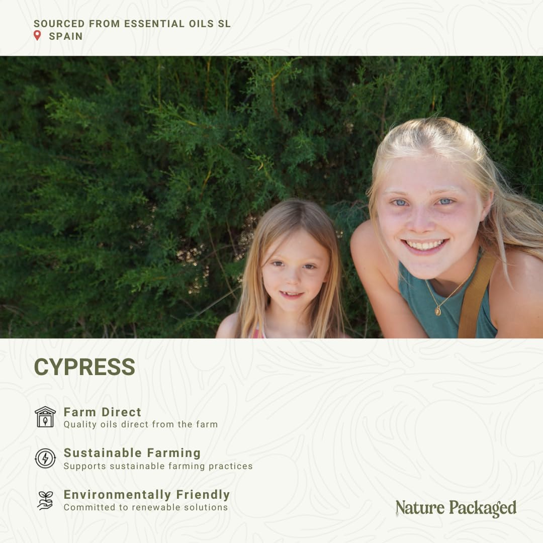 Nature Packaged huile de cyprès 15ml – soin visage purifiant et lumineux.