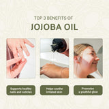 Nature Packaged huile de jojoba : soin visage et corps hydratant et doux.