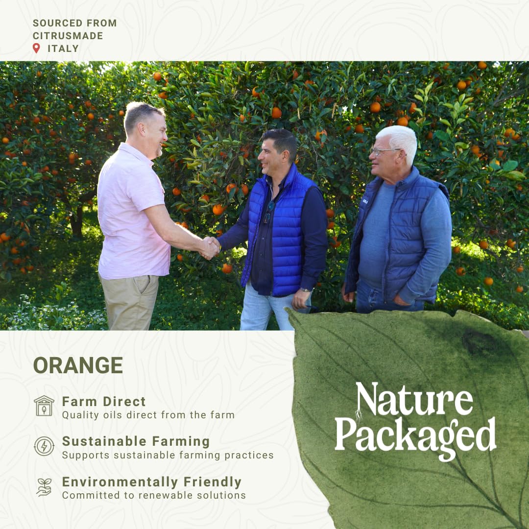 Nature Packaged huile orange soin peau, améliore vos routines cosmétiques.