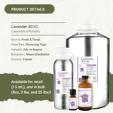 Utilisation visage: huile lavande Nature Packaged 40/42 pour soins doux.