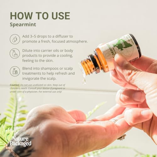 Nature Packaged menthe verte usage inhalation pour respiration plus légère et apaisée