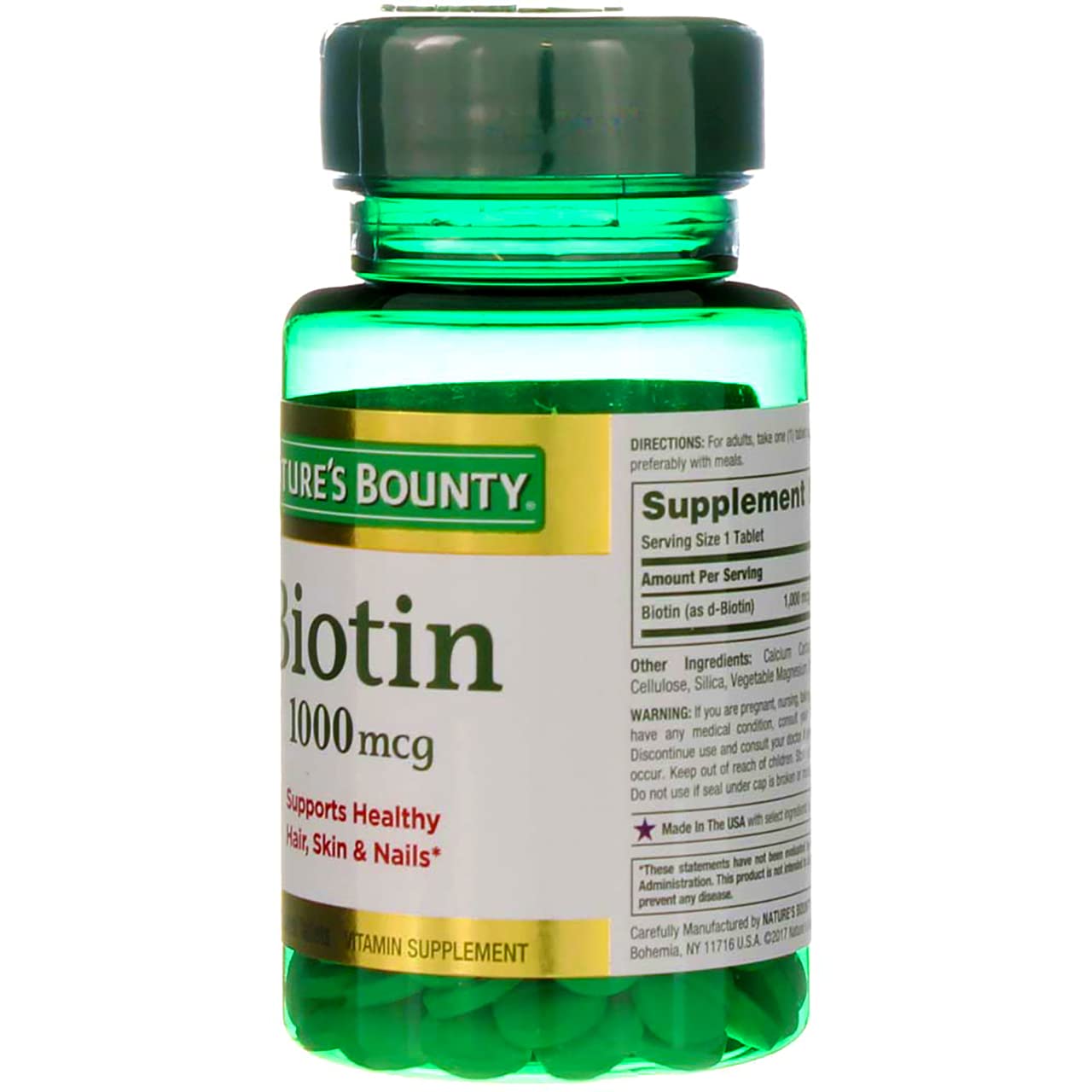 Nature's Bounty Biotine 1000 mcg – tablette fraise, consommation quotidienne simple