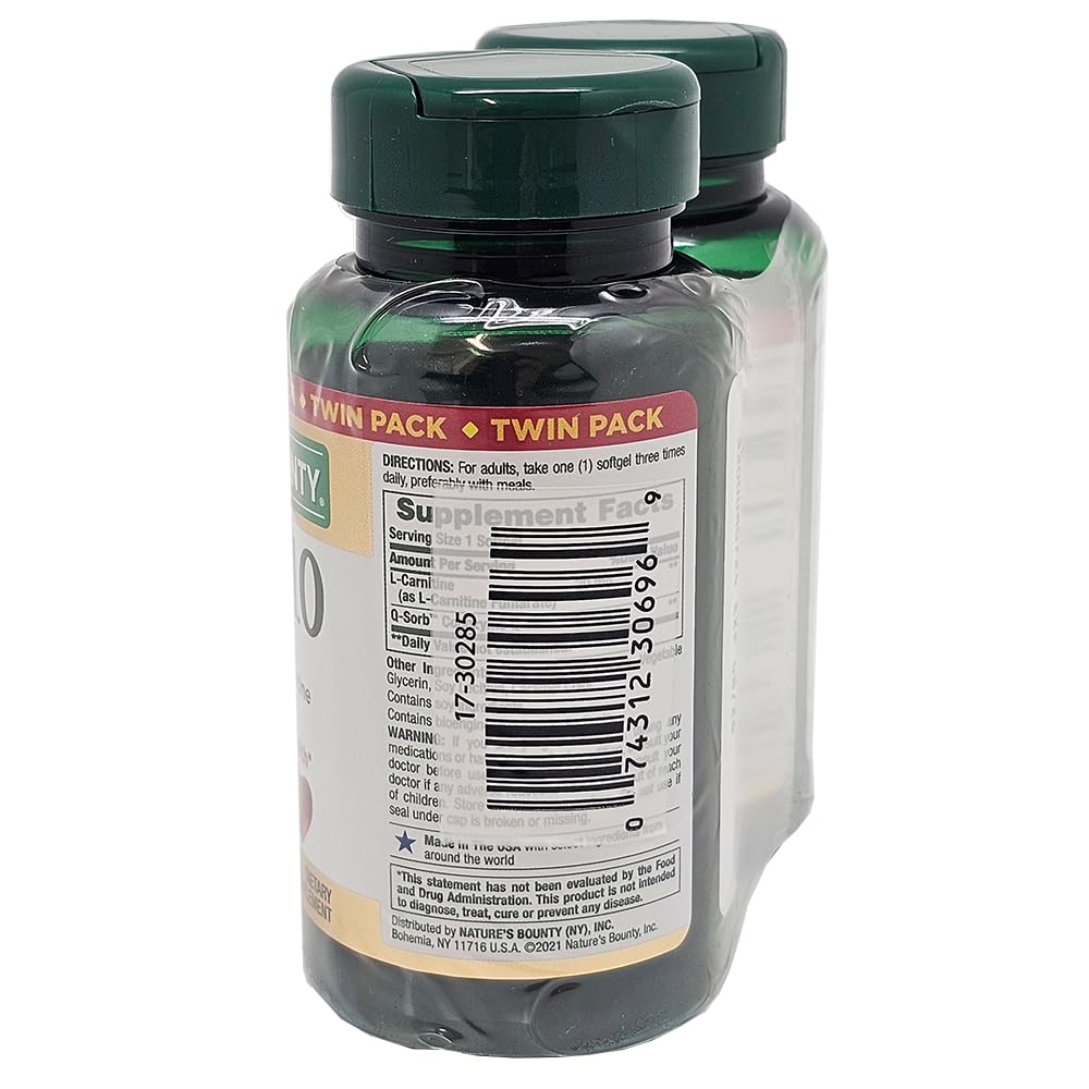 Nature's Bounty CoQ10 100 mg – deuxième bouteille, format pratique pour déplacements.