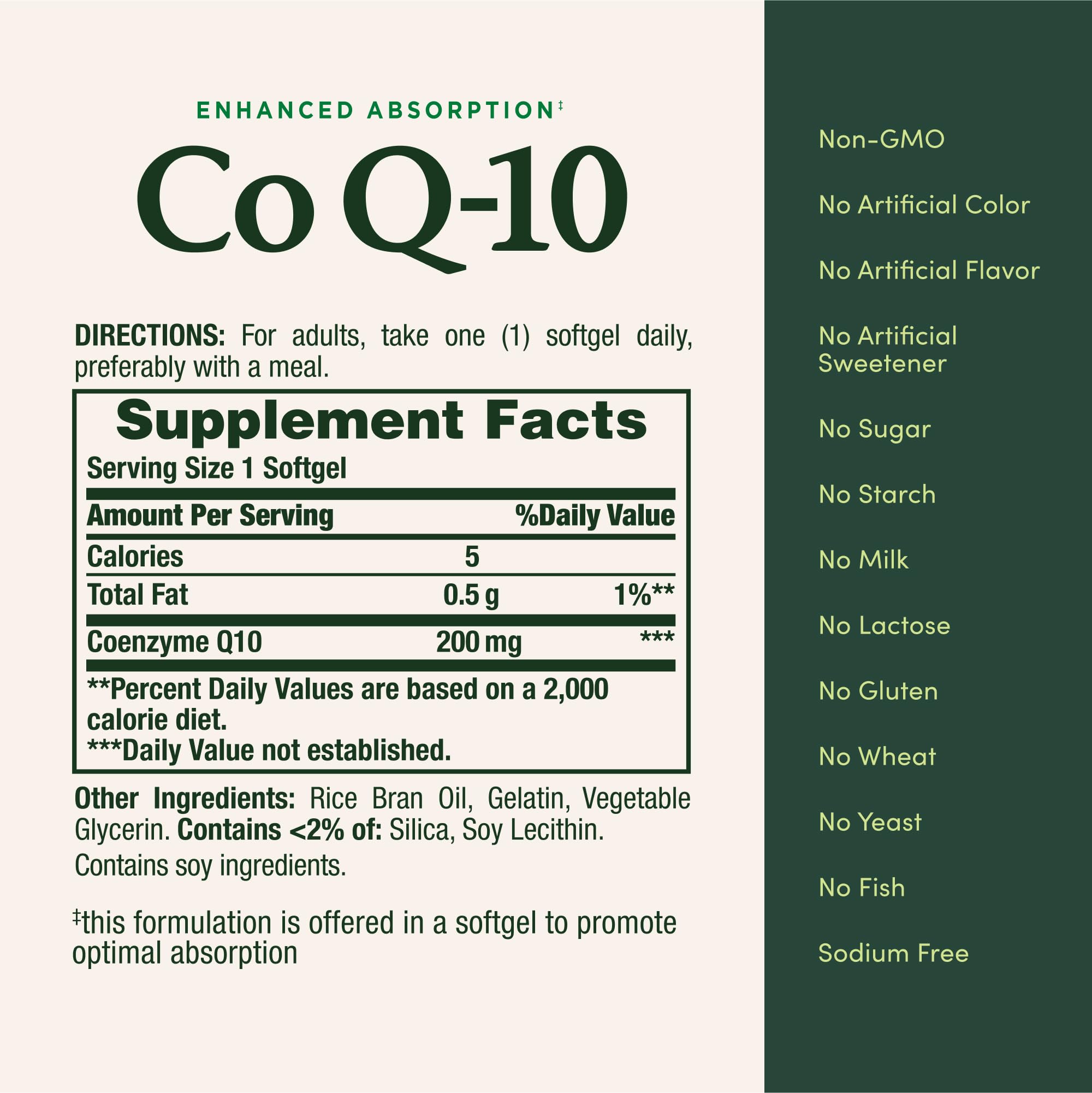 Nature’s Bounty CoQ10 — antioxydant Q-Sorb protégeant contre les radicaux libres.
