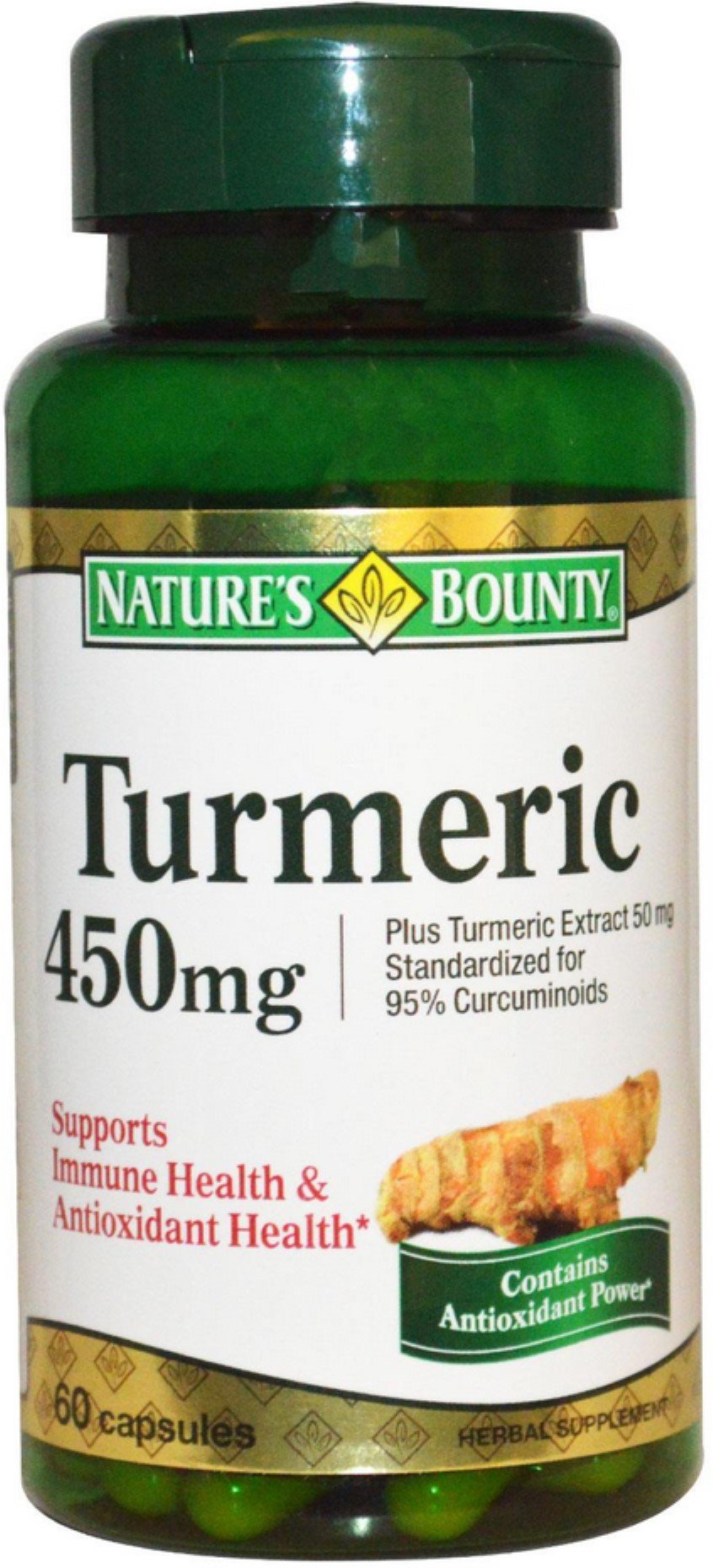 Nature's Bounty Curcuma, flacon-pack-2, soutien potentiel à la santé antioxydante et au bien-être quotidien.