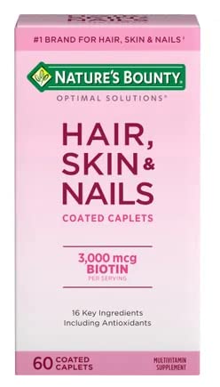 Nature's Bounty gélules cheveux peau ongles, soutien potentiel de la structure des cheveux et de la peau.