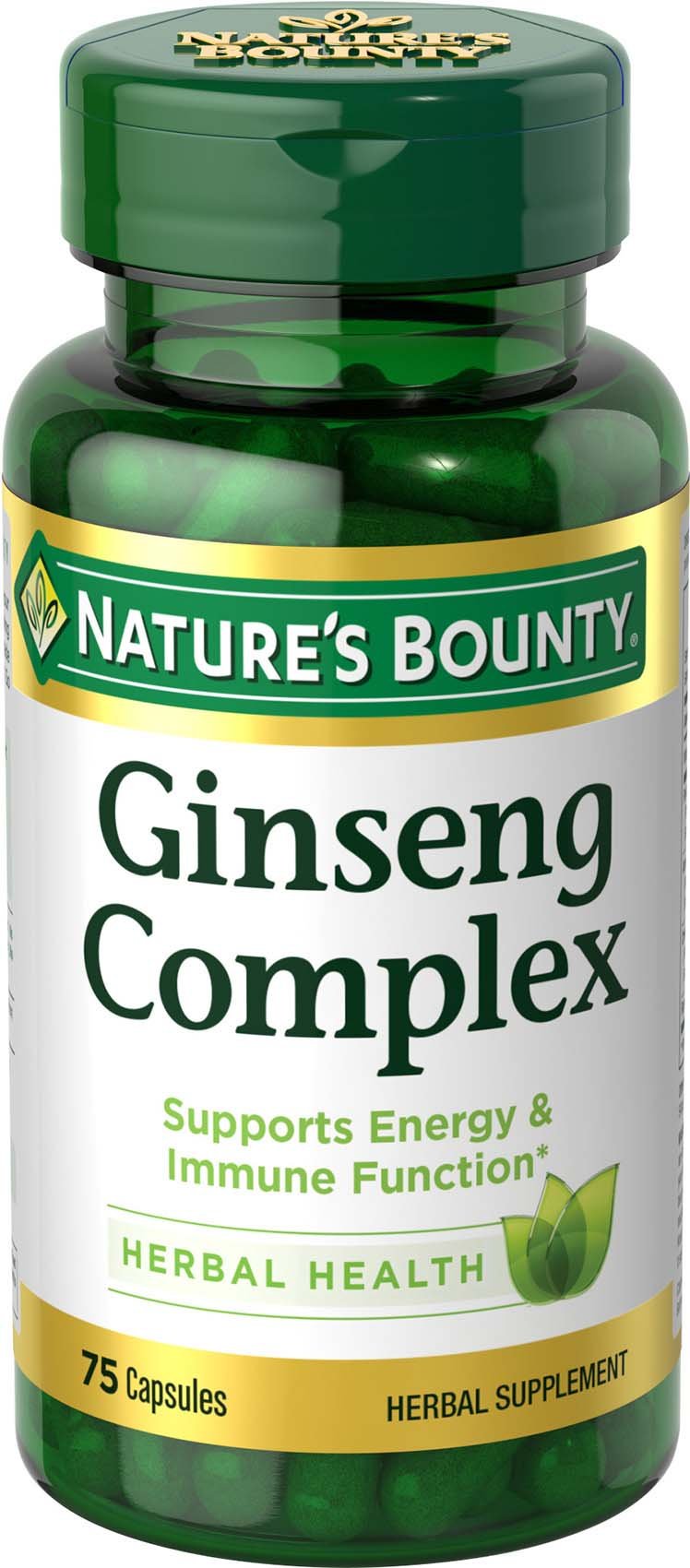 Nature's Bounty Ginseng Complex, gélules dans le flacon, soutien potentiel énergie