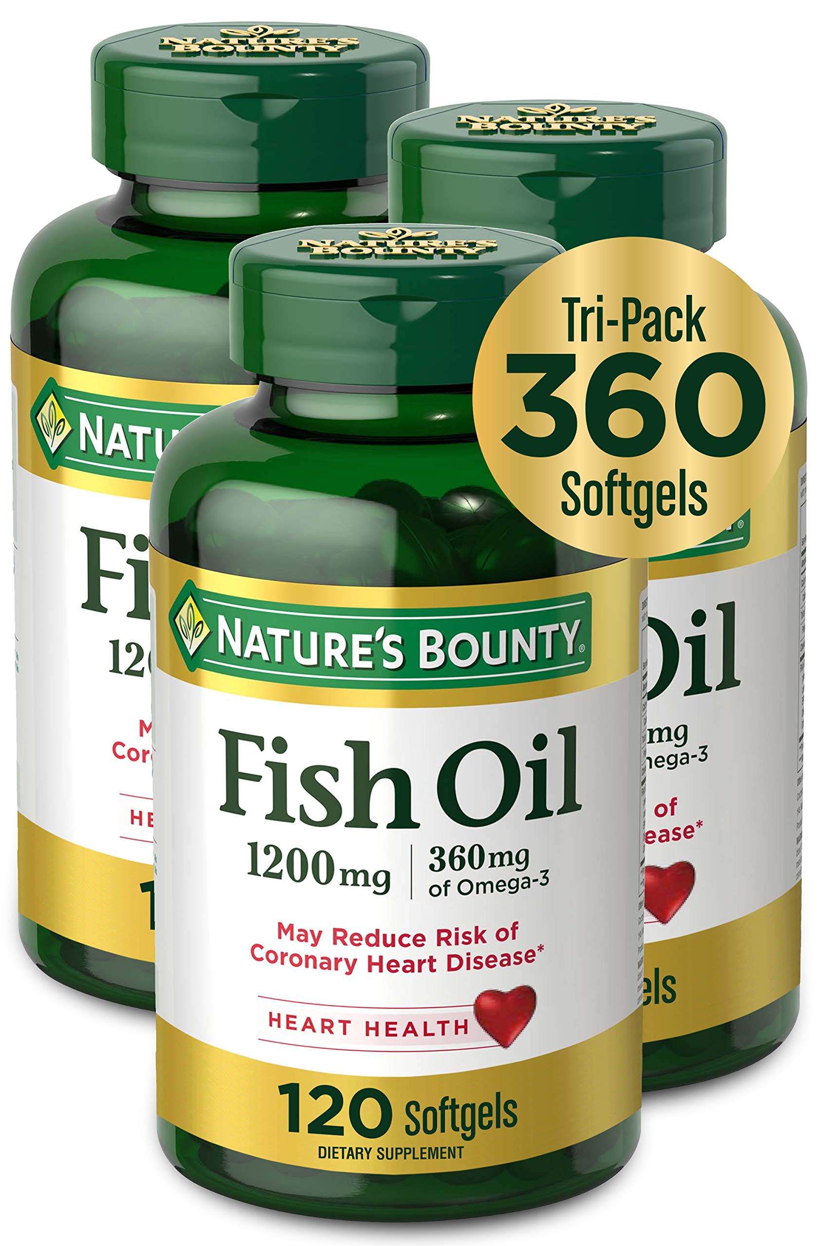 Nature's Bounty huile poisson: bouteille de gelules faciles a avaler et oméga-3