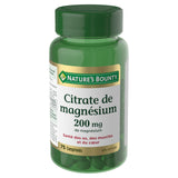 Nature's Bounty magnésium citrate 200 mg en bouteille, format pratique