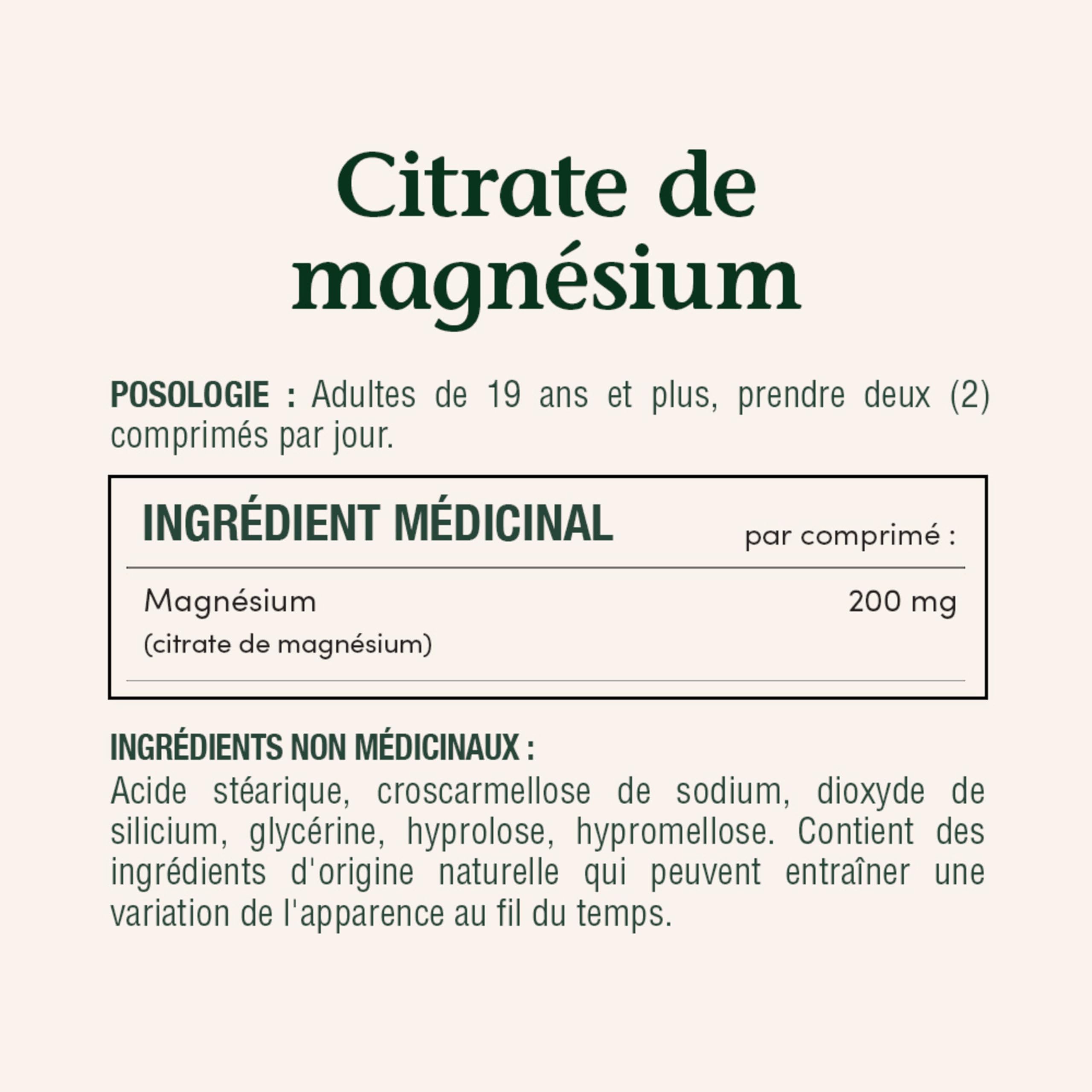 Nature's Bounty magnésium citrate 200 mg, aide à maintenir l'équilibre électrolytique