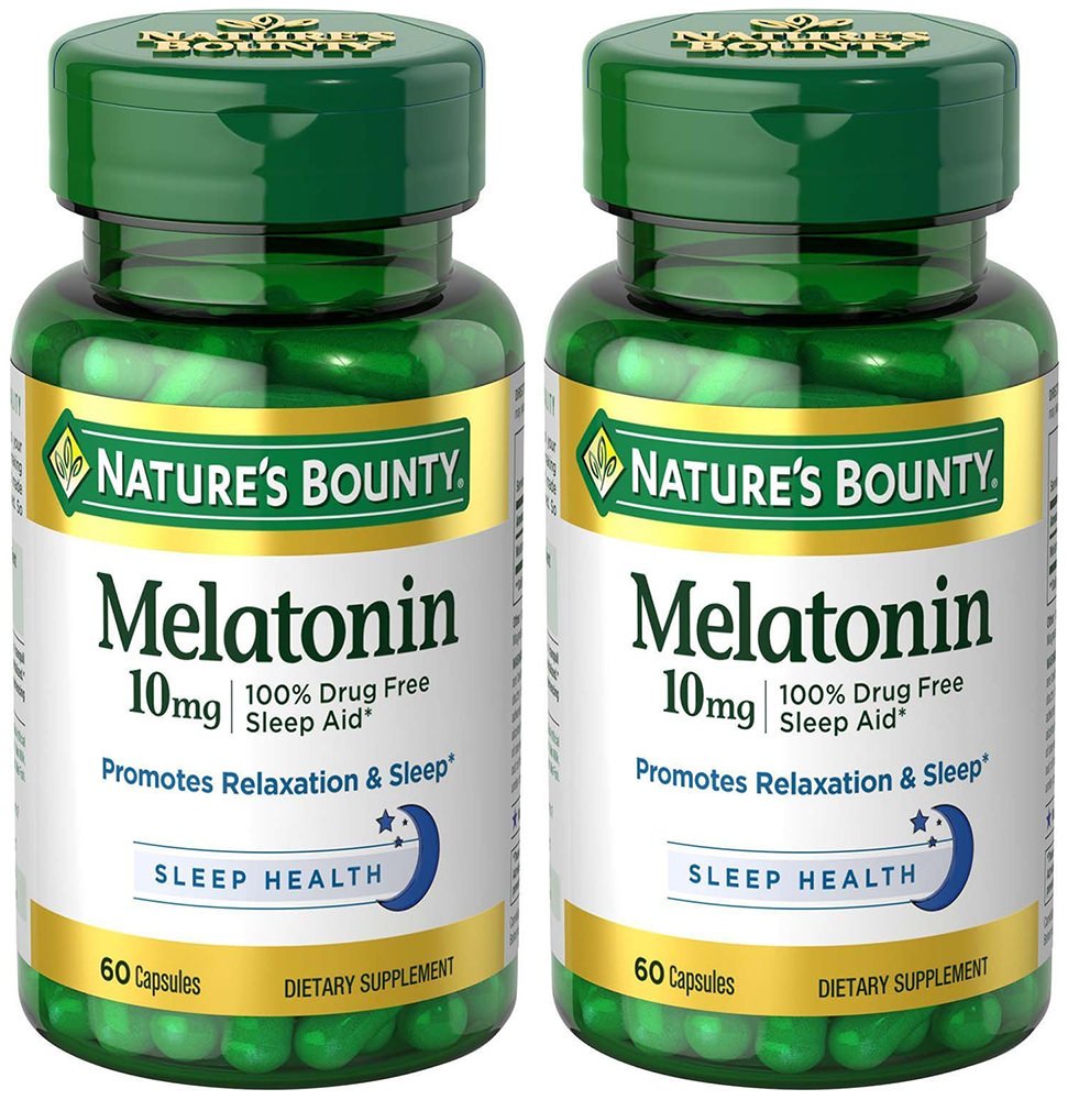 Mélatonine Nature’s Bounty 10 mg — ensemble de deux bouteilles, soutien potentiel au sommeil