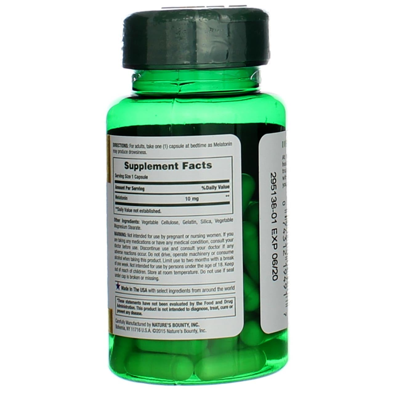 Guide de dosage Nature's Bounty indiquant une capsule quotidienne