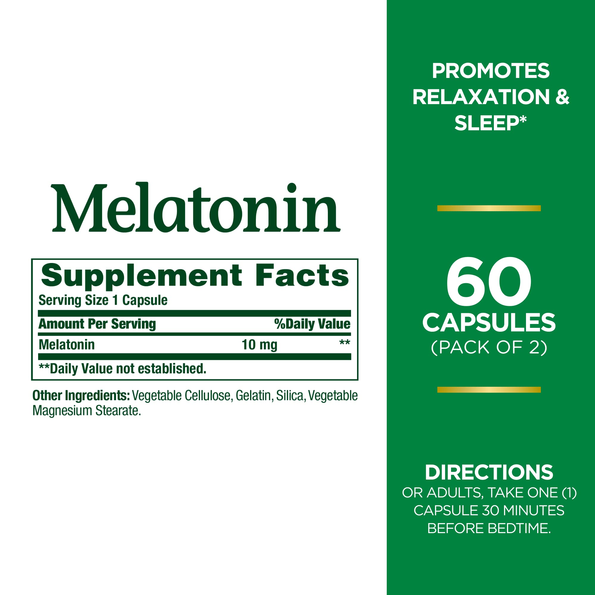 Nature's Bounty Mélatonine – capsules pratiques pour la routine nocturne.