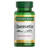 Nature’s Bounty Quercétine – bouteille montrant l’emballage, soutien immunitaire potentiel.