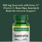 Nature’s Bounty Quercétine – étiquette affichant Ester-C et ingrédients végétaux.