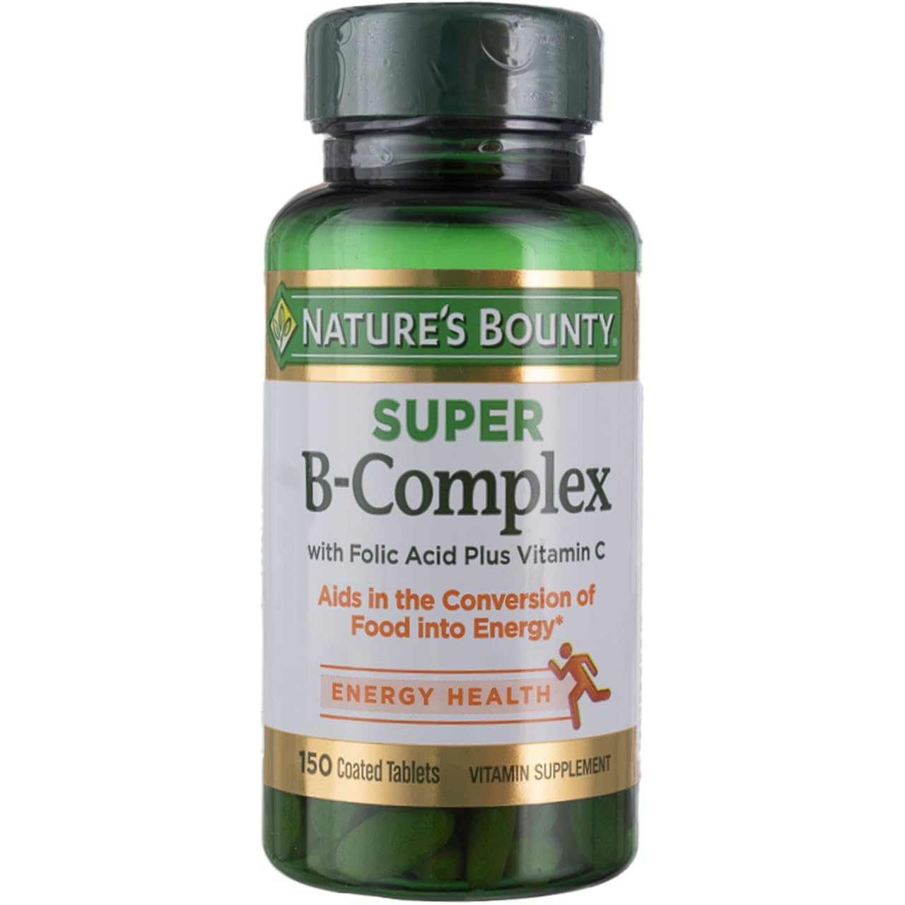 Nature's Bounty Super B-Complex: boîte et comprimés, soutien énergie quotidien.