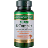 Nature's Bounty Super B-Complex: boîte et comprimés, soutien énergie quotidien.