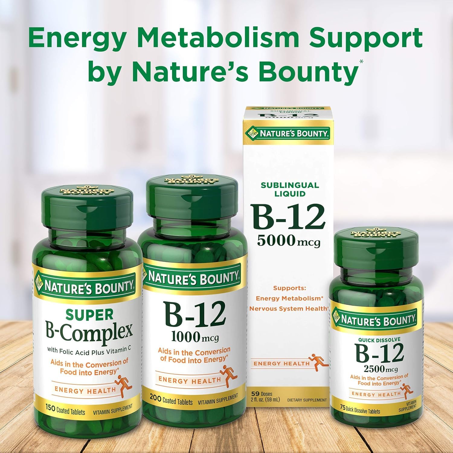 Nature's Bounty utilisation quotidienne B-12 — routine simple