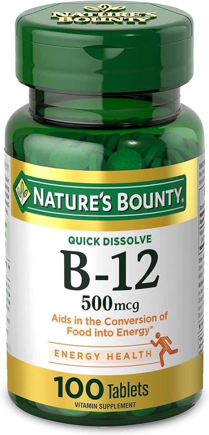 Nature's Bounty vitamine B-12 500 mcg, micropastilles cerise — soutien énergétique léger