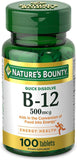 Nature's Bounty vitamine B-12 500 mcg, micropastilles cerise — soutien énergétique léger