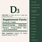 Nature’s Bounty Vitamine D3 – produit sans OGM et sans gluten pour régime varié