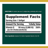Nature's Bounty Vitamine D3: etiquette-boite, informations claires sur le produit