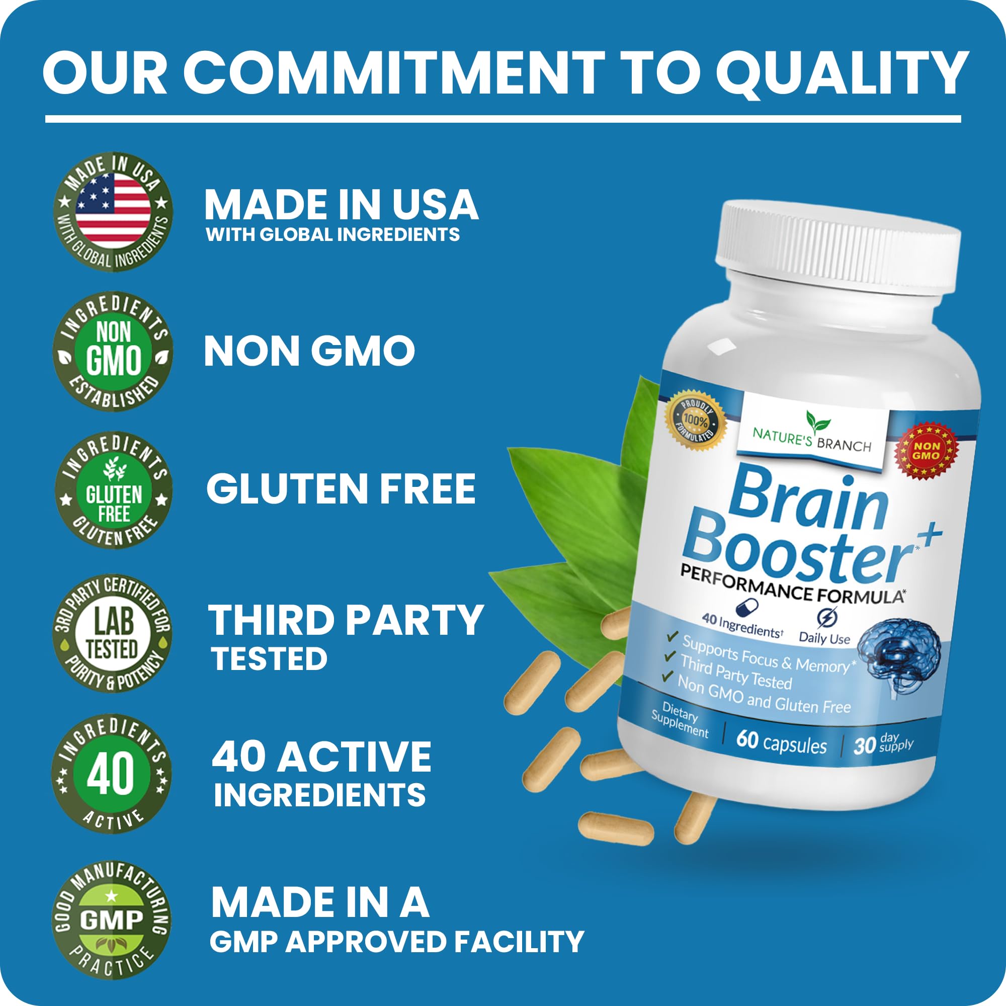 Nature's Branch Sans Gluten: étiquette adaptée aux régimes sans gluten.