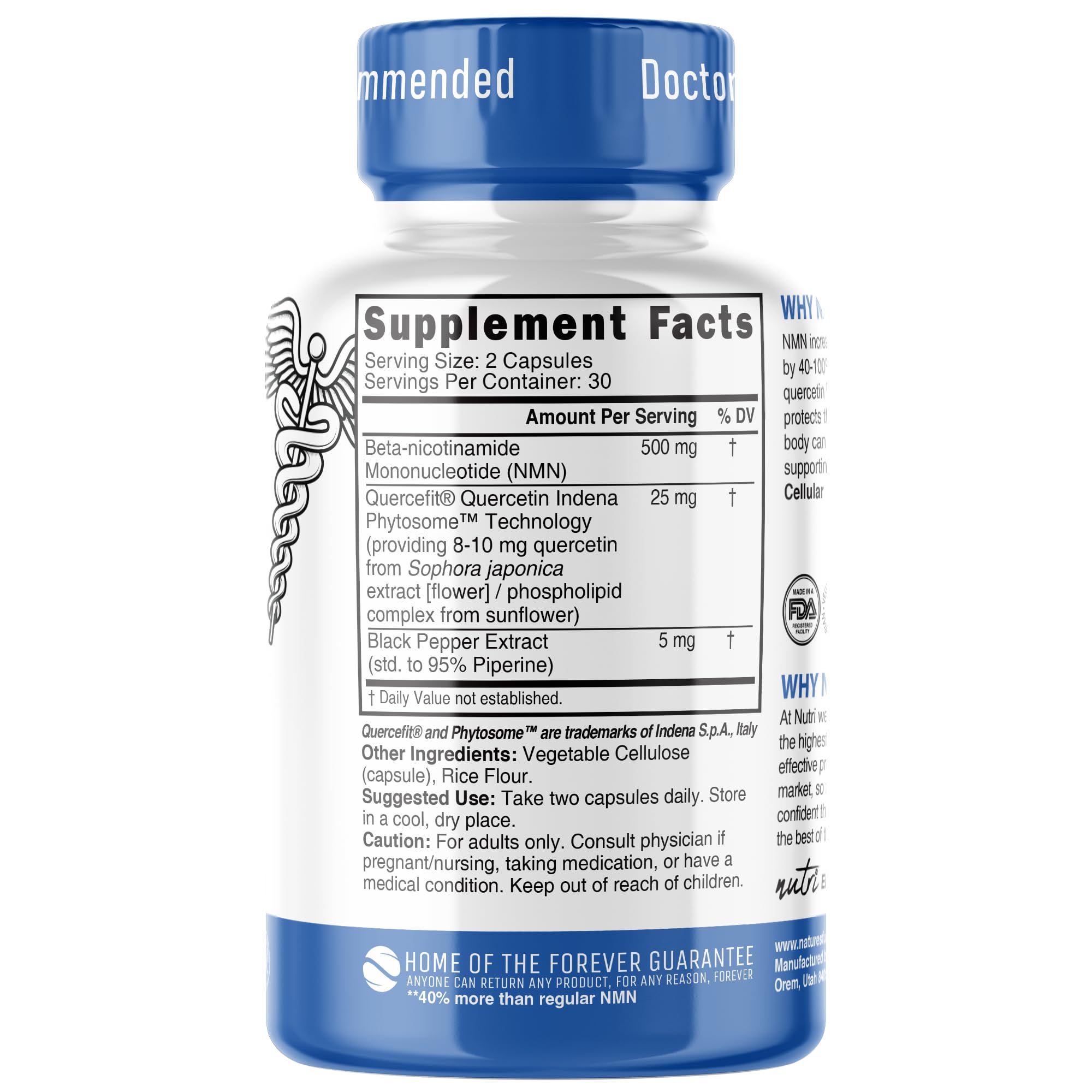 Nature's Fusions NMN : capsules visibles pour une absorption efficace.