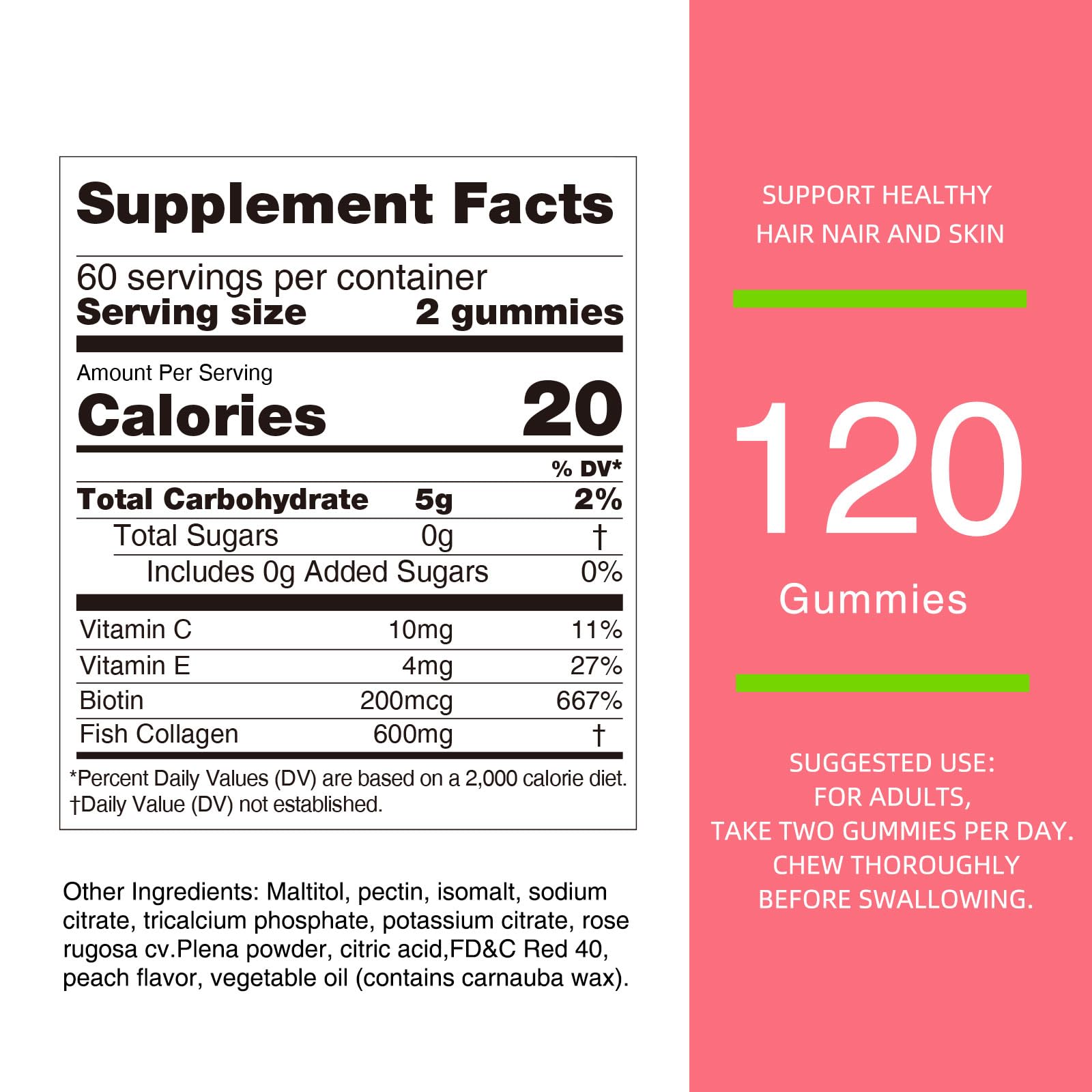 Nature's Key Collagen Gummies sans colorants ni conservateurs.