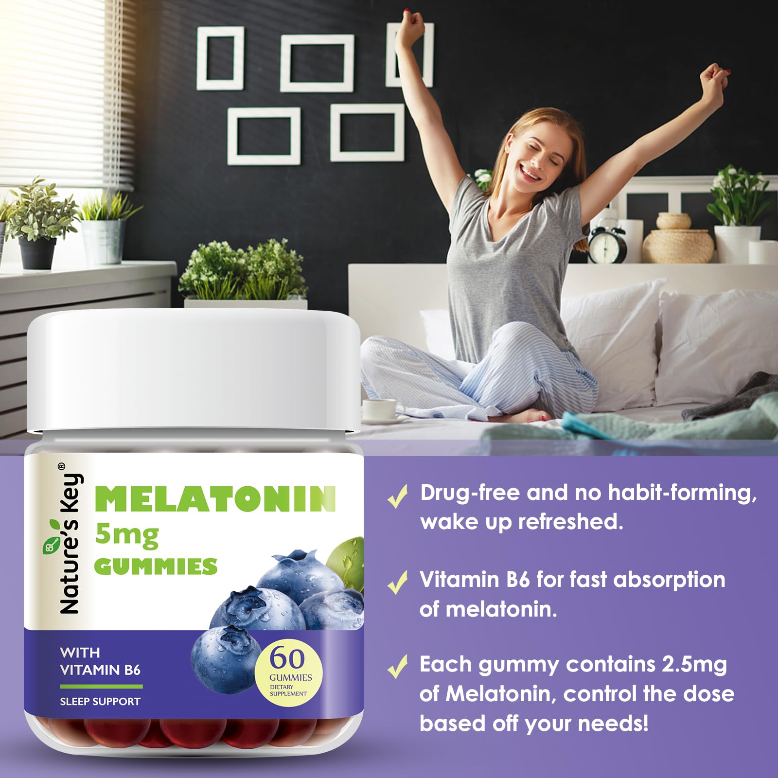 Gommes Nature's Key 5 mg, dose idéale pour une routine nocturne