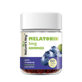 Nature's Key mélatonine gommes, bouteille ouverte, douceur relaxante pour une nuit paisible